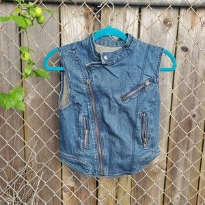 Zippered denim vest